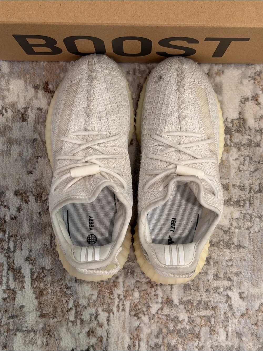 Pre-owned Yeezy Boost 350 V2 Bone Kids Size 1K